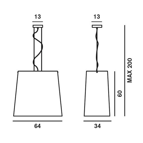 Foscarini - Mega Kite Suspension Lamp - line drawing