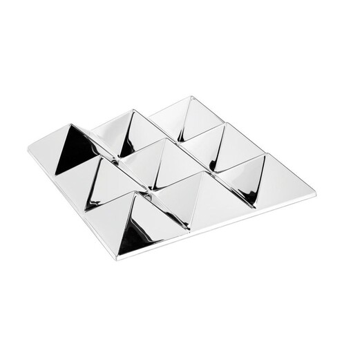 VerPan - Mirror Sculpture - 9 pirámides - argent/mirror/48x48x10cm