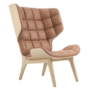 NORR 11 - Mammoth fauteuil leer onderstel natuurlijk eiken