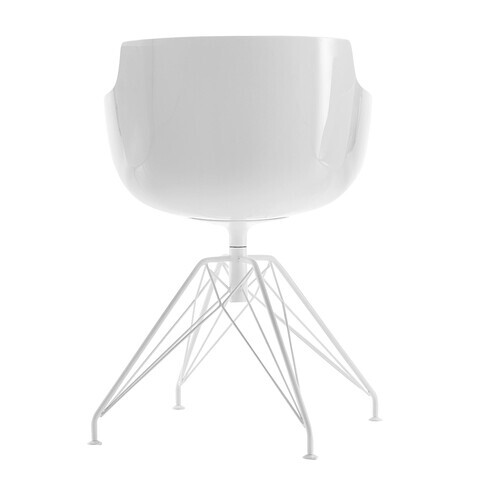 MDF Italia - Flow Slim - Fauteuil piètement LEM - blanc/piètement blanc mat