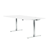 Montana - HiLow 2 Schreibtisch 90x180cm - schneeweiß/chrom/elektrisch höhenverstellbar/H 63.5-127cm/Gestell rund/bis zu 130kg belastbar/inkl. Kabelhalter