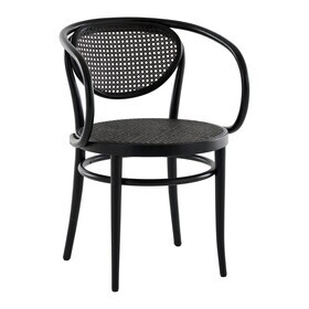 Thonet - 210 R armleunstoel met vlechtwerk Dark Melange