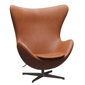 Fritz Hansen - Egg/ Das Ei™ Loungesessel Leder Gestell Braun Bronze