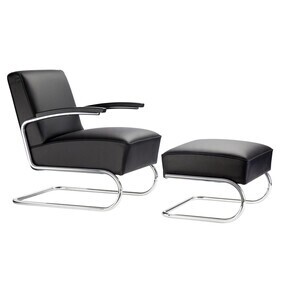 Thonet - Fauteuil avec repose-pied S 411 cuir