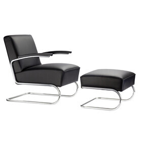 Thonet - Fauteuil avec repose-pied S 411 cuir