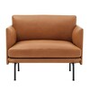 Muuto - Outline - Fauteuil - cognac/leder cognac/88x84x69,5cm lxbxh/zwart aluminium frame: poedercoating