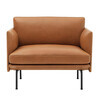 Muuto - Outline Armchair - cognac/leather cognac/LxWxH 88x84x69,5cm/black aluminium base: powder coated