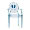 Kartell - Lou Lou Ghost Kinderstuhl mit Motiv - hellblau/Motiv it’s a boy/LxBxH 40x37x63cm