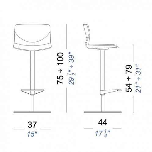 KAI S39  Sgabello ergonomico: regolabile in altezza h54 ÷ 79 - Lapalma