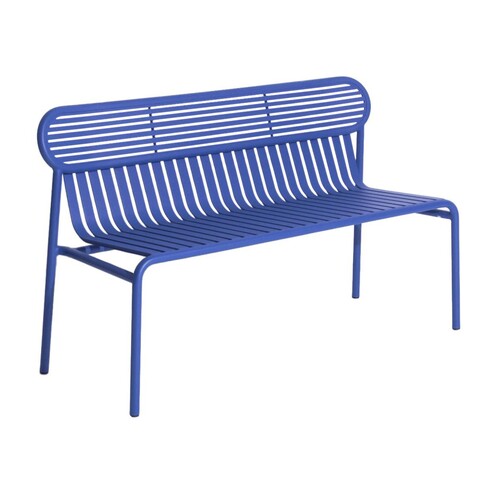 Petite Friture - Week-End Bench - ultramarine blue RAL 5002/grained epoxy painted/WxHxD 121x77x49cm/for indoor & outdoor use