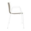 Arper - Catifa 46 0251 - Fauteuil bicolore support blanc - blanc/gorge-de-pigeon/coque brillant/dedans mat/support blanc mat V12/nouvelle couleur