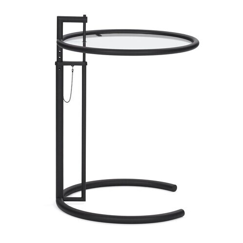 ClassiCon - Adjustable Table E 1027 Beistelltisch - transparent/Kristallglas/Gestell schwarz