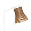 Secto Design - Petite 4630 Wall Lamp - walnut natural/veneer/2800K/480lm/frame white lacquered/cable white