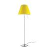 Luceplan - Costanza Terra Floor Lamp Telescope/Dimmer - smart yellow/brushed/frame aluminium/foot 18cmx18cm
