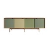 Andersen Furniture - Andersen Furniture S1 - Sideboard coloré - Ocean Grey, Doeskin, Pale Olive/chêne savonné/L 200 x D 50 x H 68 cm
