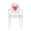 Kartell - Lou Lou Ghost Kinderstuhl mit Motiv - transparent/Motiv Herz/LxBxH 40x37x63cm
