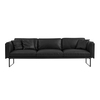 Cassina - 8 Piero Lissoni 3-Seater Sofa 251x88cm - black/frame matt black/leather Scozia 13X606/including 3 small cushions