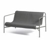 HAY Palissade Outdoor-Sofa in Anthrazit, elegantes Stahlrohrdesign, robuste, wetterfeste Verarbeitung für Garten. - Palissade Steppkissen 124x115,5cm
