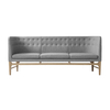 &tradition - Mayor AJ5  3-Sitzer Sofa 200x82x62cm - grau/Stoff Hallingdal 65 130/Gestell Eiche weiß geölt/200x82x62cm