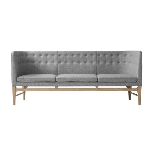 &tradition - Mayor AJ5  3-Sitzer Sofa 200x82x62cm - grau/Stoff Hallingdal 65 130/Gestell Eiche weiß geölt/200x82x62cm