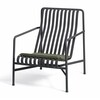 HAY Palissade Lounge Chair in Anthrazit mit olivgrünem Sitzkissen, modernes Design für Außenbereiche. - Palissade Sitzkissen 52,5x48cm