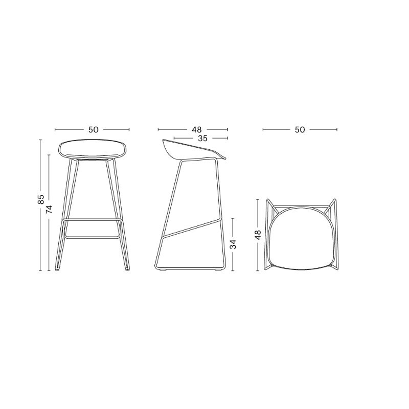 HAY About a Stool AAS 38 Bar Stool High White Base | AmbienteDirect