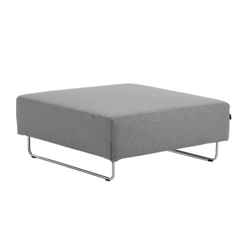 Softline - Ohio Stool/Ottoman 98x98cm - light grey/felt 620/frame chrome