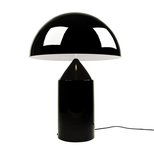 Oluce - Atollo 233 Tischleuchte - schwarz aluminium/Innenseite weiß/mit Dimmer/H70xØ50cm