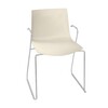 Arper - Catifa 46 0287 Armchair Unicoloured Skids Chrome - ivory/seat shell glossy/inside matt/frame chromed/new colour