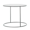 Cappellini - Cannot - Table d'appoint Ø55cm - blanc/brillant/dessus de table de mélange de bois verni/piètement en acier inoxydable