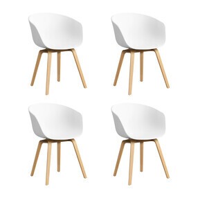 HAY - About a Chair AAC 22 2.0 armleunstoel gelakte eiken set van 4