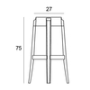 Kartell - Charles Ghost Stool 75cm - line drawing