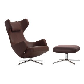 Vitra - Grand Repos Sessel & Ottoman Leder