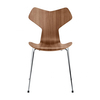 Fritz Hansen - Grand Prix - Chaise 46.5cm - noyer/châssis chrome/natur/48x83x51cm