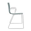 Arper - Catifa 46 0287 - Fauteuil bicolore pied chromé - blanc/bleu pétrole/coque brillant/dedans mat/support métal chromé/nouvelle couleur