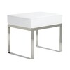 ClassiCon - Banu Hocker - weiß/Classic Leder/Gestell Edelstahl poliert