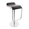 la palma - Lem 66-79 -Tabouret de bar piétement en chrome mat - noir/cuir/piétement en chrome mat/assise rembourrée/hauteur réglable de 66 à 79 cm