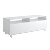 müller möbelfabrikation - Mobile Line R 109N Sideboard With Falling Board - signal white RAL 9003/satin-finished/with transparent wheels/119.5x45x40cm
