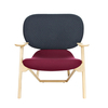 Moroso - Klara - Fauteuil - rembourrage dossier graphite/Etoffe Kvadrat Divina 671/rembourrage assise violet