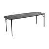 Petite Friture - Week-End - Tafel 85x220cm - zwart RAL 9005/graan epoxy geschilderd/75cm h/voor binnen en buiten geschikt