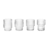 ferm LIVING - Ripple Glass Set of 4 pieces - transparent/mouth blown glass/H 8.8cm/Ø 7cm