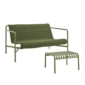 HAY - Palissade Gartenset Lounge Sofa mit Steppkissen + Ottoman