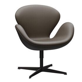 Fritz Hansen - Fauteuil Swan cuir structure graphite chaud