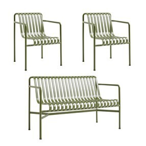 HAY - Palissade tuinset dining tuinbank + 2 dining armchairs