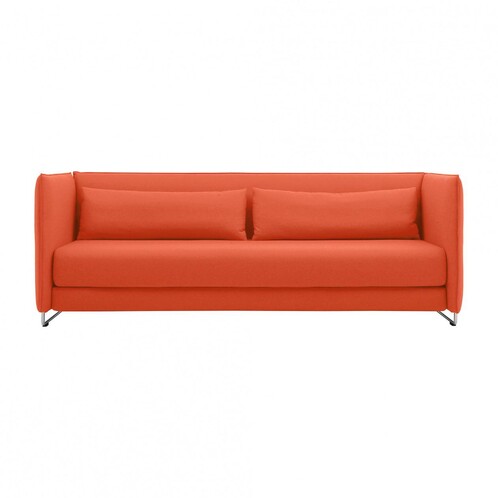 Softline - Metro Schlafsofa - orange/Stoff Filz 624/BxHxT 219x78x92cm/Füße Chrom