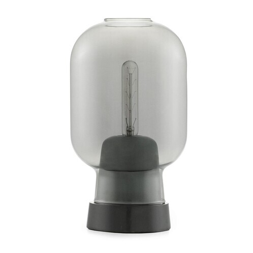 Normann Copenhagen - Amp Table Lamp - smoke/ black/H: 26cm Ø14cm/without bulb