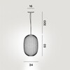 Foscarini - Plass Media Suspension Lamp - line drawing