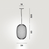 Foscarini - Plass Media Suspension Lamp - line drawing