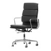 Vitra - EA 219 Soft Pad Eames Chair - Bureaustoel - leder nero zwart 66/onderstel alu gepolijst/met zachte wielen
