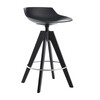 MDF Italia - Flow Barhocker Gestell Eiche 65cm - schwarz/Gestell Eiche dunkelbraun/matt/Sitzhöhe 65 cm